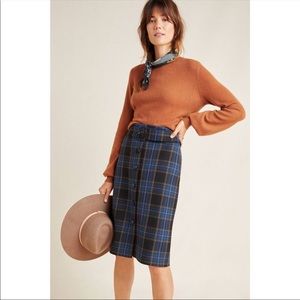Anthropologie Maeve Bernadette Plaid Skirt